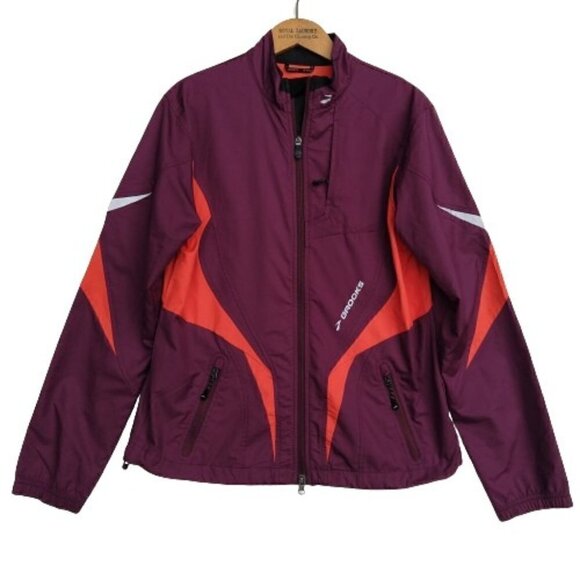 Brooks Womens Running Jacket Size M New Shelter Technology Full Zip Pockets - Picture 1 of 10